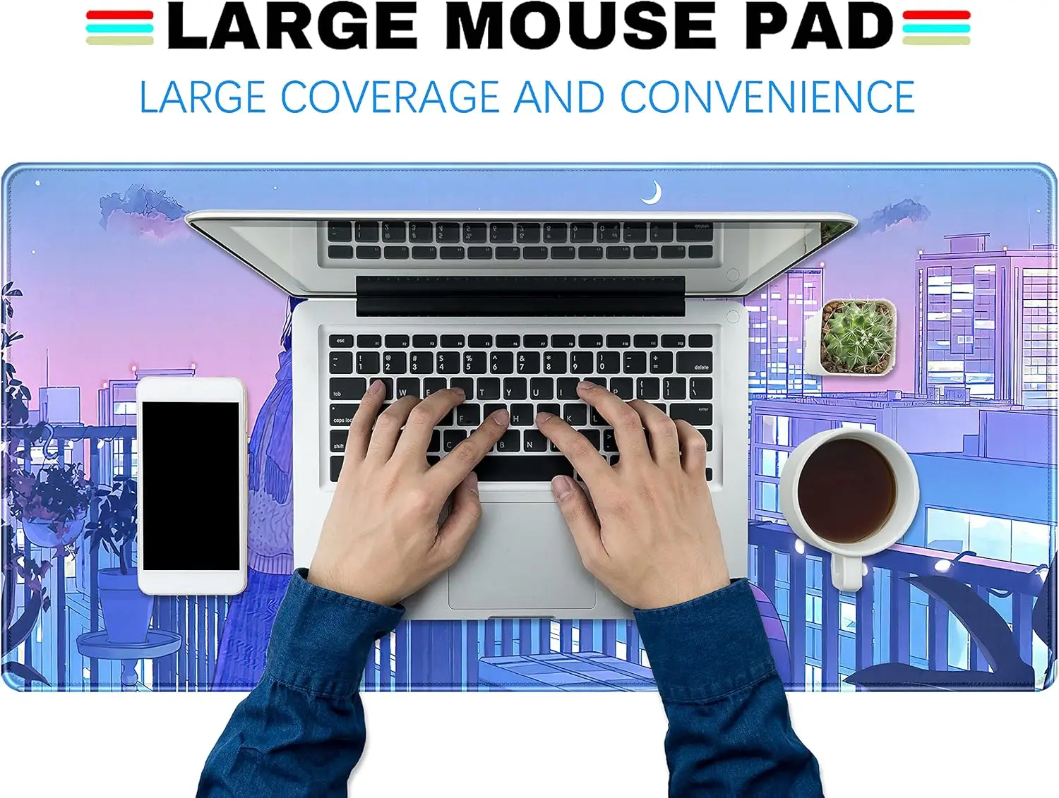 Large Gaming Mouse Pad Tokyo Street Anime Kawaii Desk Mat Mousepad XXL MatGamer Desktop Computer Laptop Keyboard