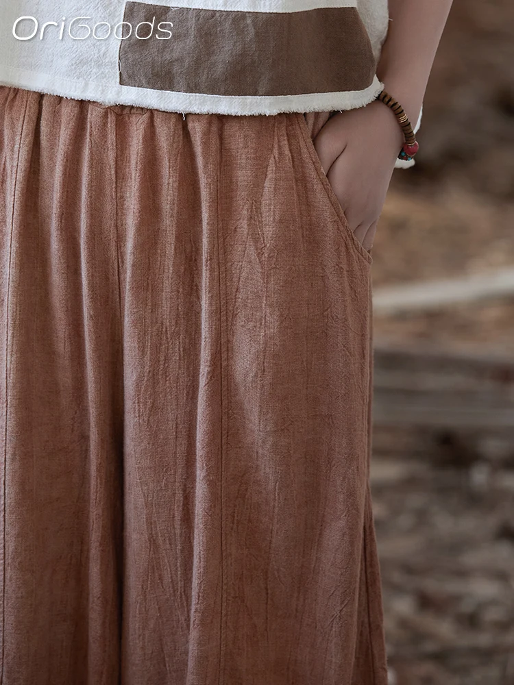 Новинка 2024 летние тонкие брюки из хлопка и льна в японском стиле размеры B209