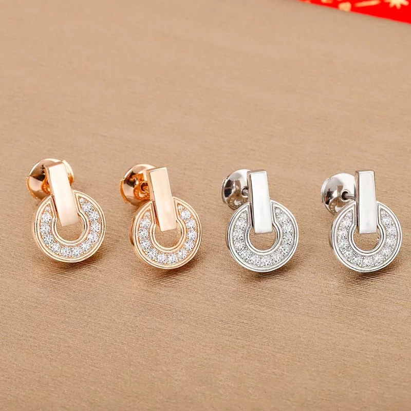 

Женские круглые серьги из серебра 925 пробы, светильник фианитом