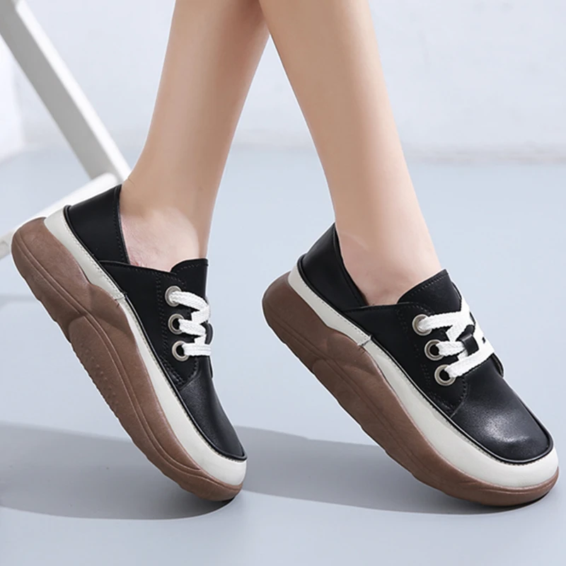 New Women Platform Shoes Casual Shoes Woman Fashion Sneakers Platform Woman Vulcanize Shoes Ladies Loafers Shoes Female Student