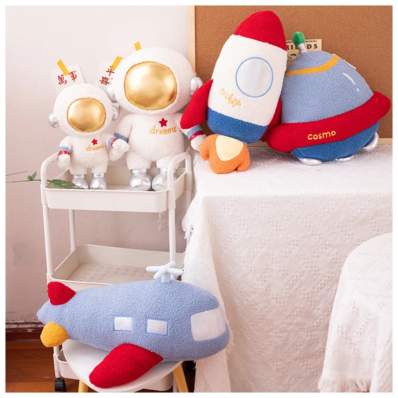 

Креативная плюшевая игрушка-астронавт, космический корабль, мягкая кукла научного фантастического типа, мягкие игрушки для мальчиков, игру...