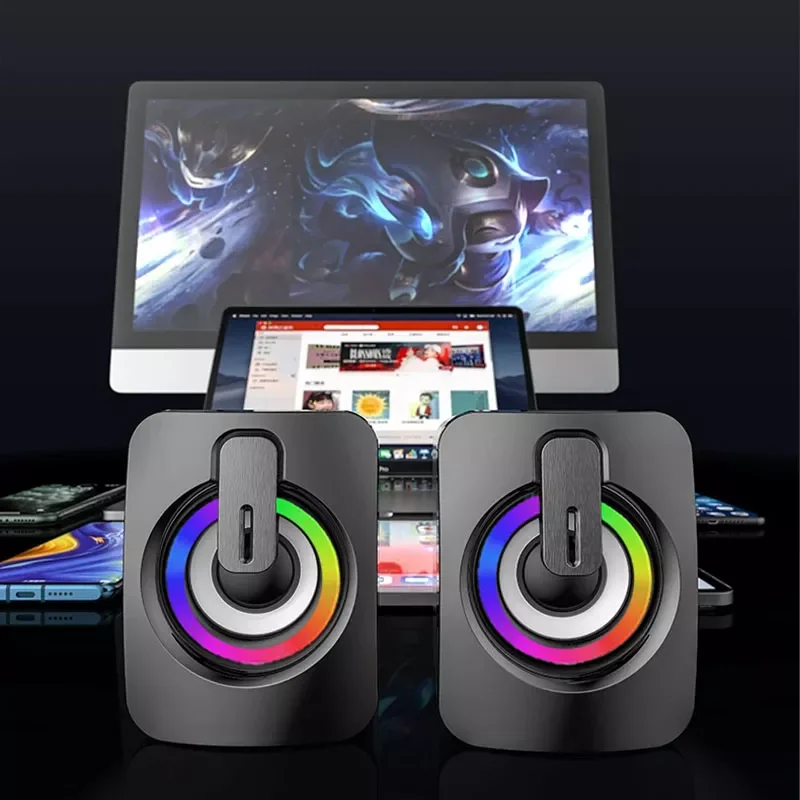 

Динамики для ПК, звуковая коробка, Hi-Fi стерео микрофон, USB Проводная акустическая коробка с быстрой доставкой для настольного компьютера