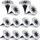 Уличные садовые фонари на солнечной батарее, 8 светодисветодиодный, водонепроницаемые подземные светильники с датчиком освещения ландшафта для газона, двора, террасы