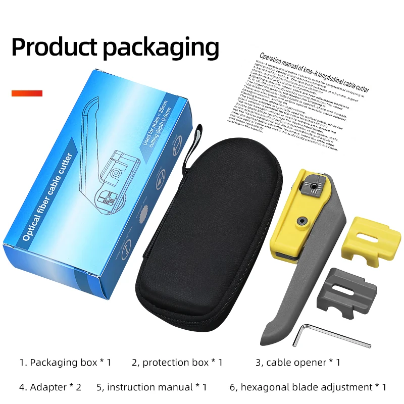 Burboro KMS-K Cable Jacket Slitter Optical Fiber Tool Longitudinal Stripper Fiber Optical Cable Sheath Opener Cutter