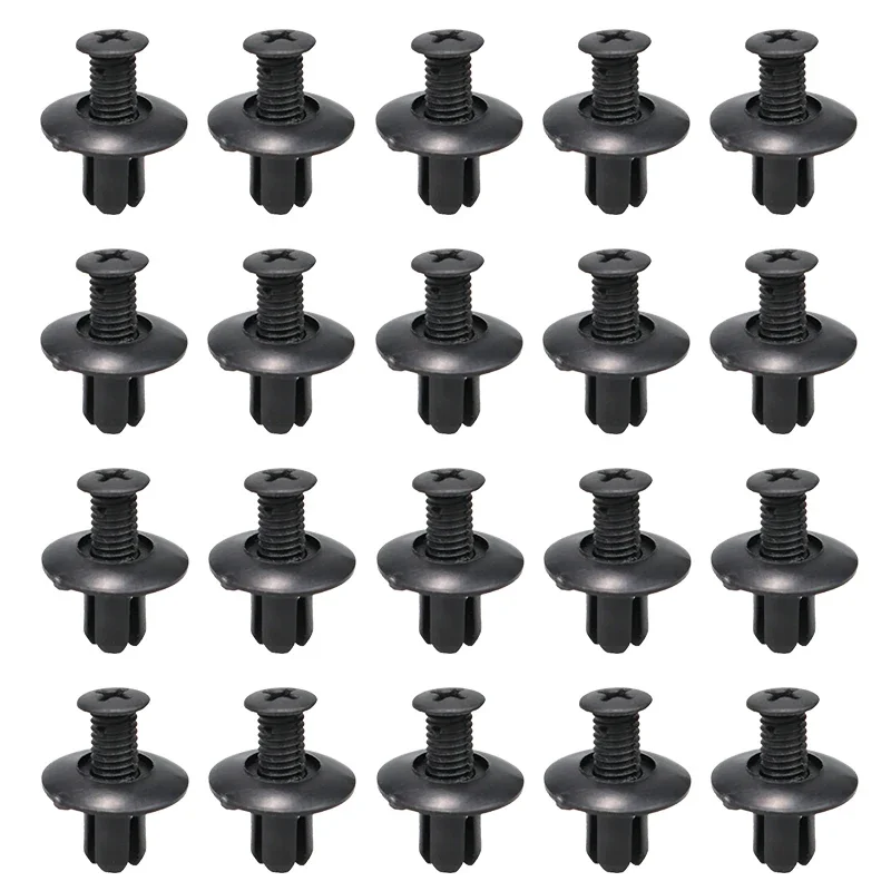 

8 мм пластиковые заклепки, крепежные винты, автомобильный бампер, крыло, черные заклепки, автомобильные крепежные зажимы для Toyota Focus Kia Nissan Yamaha