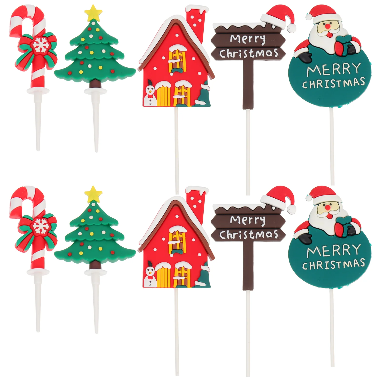 

Cake Christmas Picks Decoration Merrycupcake Toppers Topper Favors Party Appetizer Santa Muffin Tree Sign Cocktail Fruits Gifts