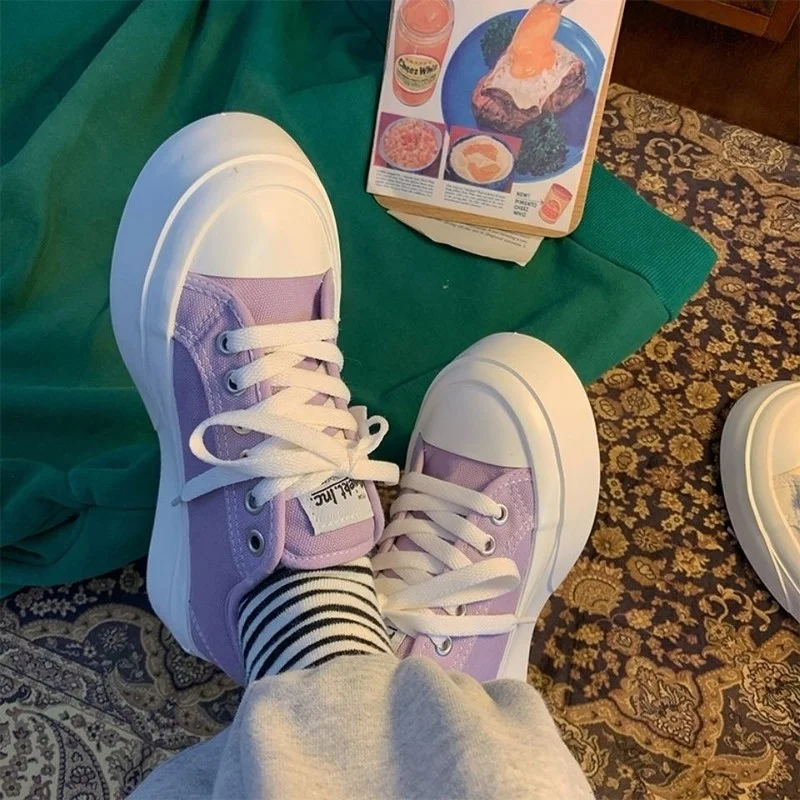 

Женская Вулканизированная спортивная обувь, парусиновая обувь и платформа, дышащая, низкий вырез, неформальная модель тенниса, 2022