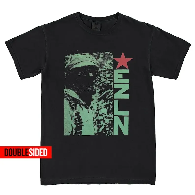 Новая редкая ретро-футболка EZLN со звездами Команданте Маркоса Эмилиано двойная