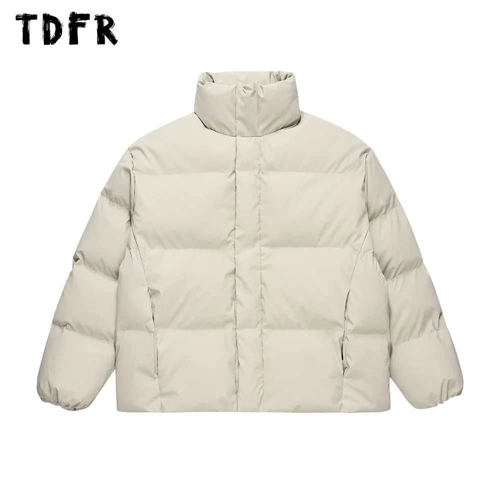 

Однотонная мужская зимняя куртка с воротником-стойкой, плотная однобортная стеганая куртка с длинным рукавом для мужчин