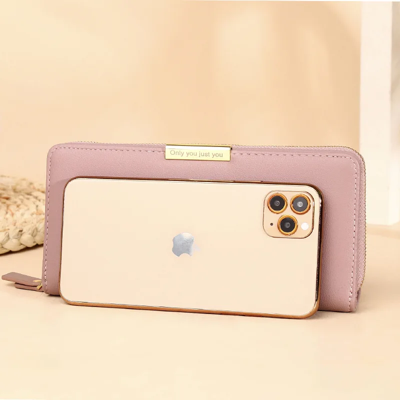 Aliwood Pu Leather Long Women Wallets Simple Zipper Purses Fashion Clutch Female Wallet Money Clip Card Holder Carteras Mujer