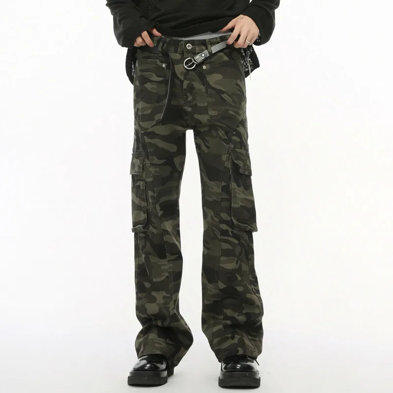 SYUHGFA осень 2023 мужские брюки-карго в американском стиле повседневные камуфляжные