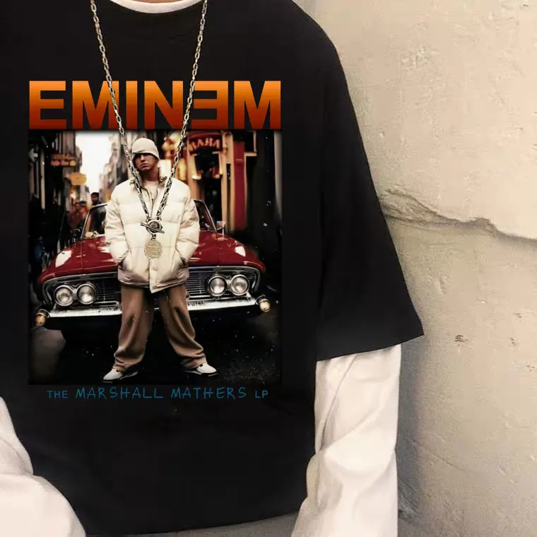 

Футболка Eminem с графическим принтом для мужчин и женщин, модная тенниска в стиле хип-хоп, рэп, 100% хлопок, с коротким рукавом
