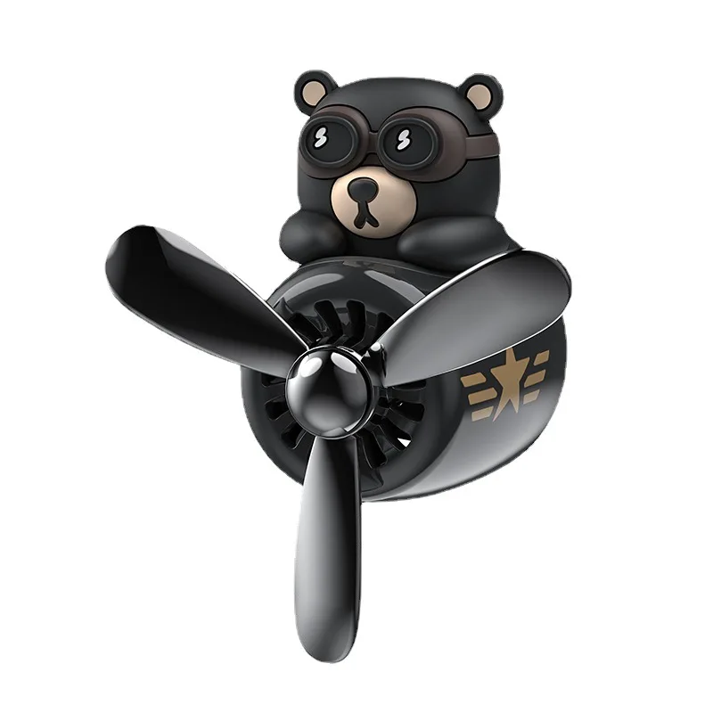 

Car Air Freshener Bear Pilot Rotating Propeller Outlet Fragrance Magnetic Design Auto Accessories Interior Perfume Diffuse