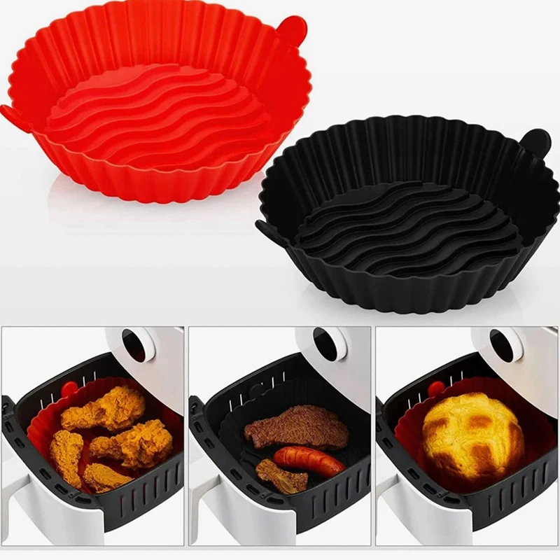 2 шт. силиконовые вкладыши для фритюрницы многоразовая корзина аэрофритюрницы