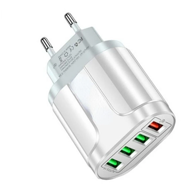 

Сетевое зарядное устройство с 4 USB-портами и поддержкой быстрой зарядки