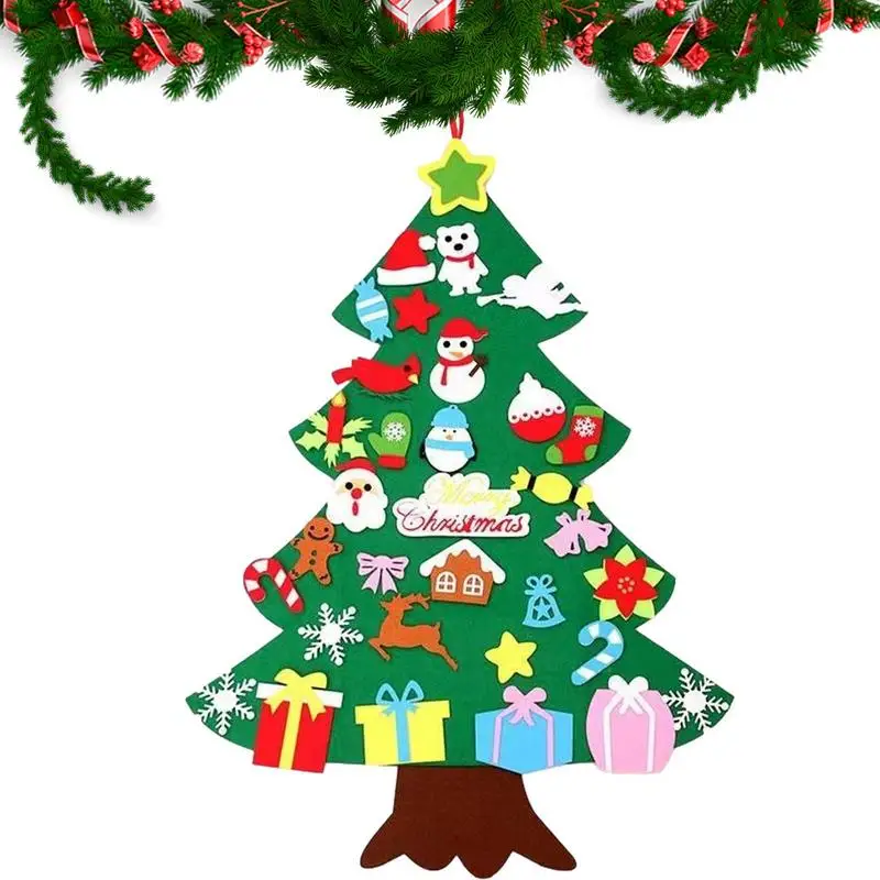 

Felt Christmas Tree Creative DIY Christmas Decorations Present For Kids Hanging DIY Felt Christmas Tree For Party Home Kids Room