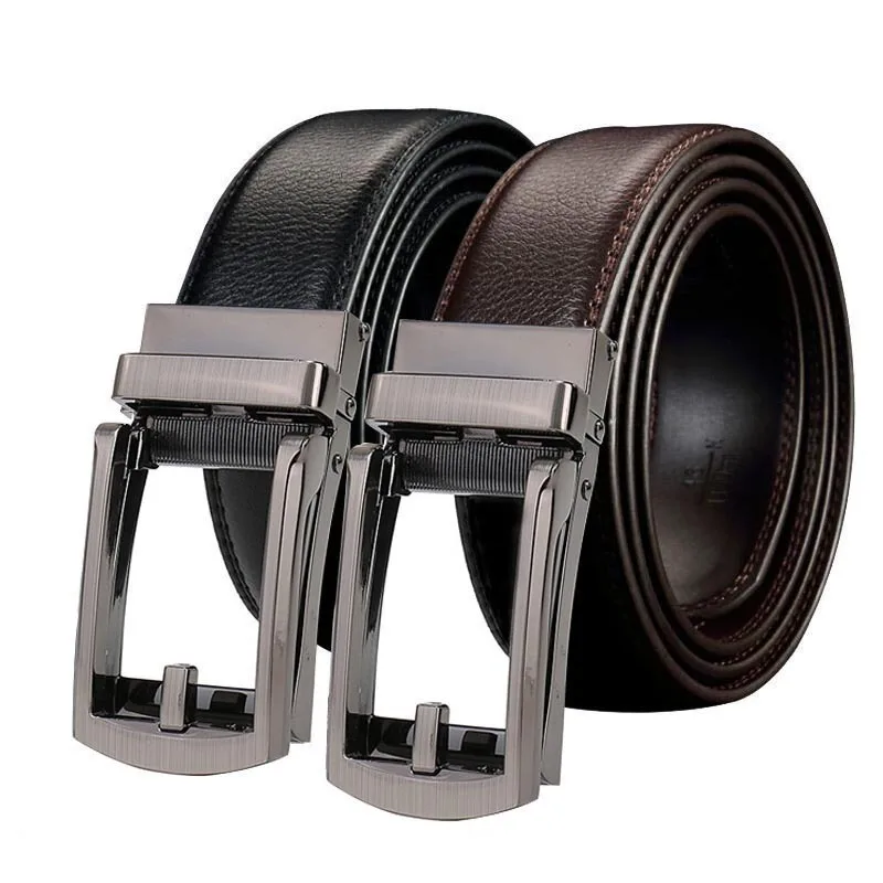 Men's Genuine Leather Belt Classic Stitched Design 35mm Male Waist Cowskin Belts for Jeans Rotated Designer Accessories