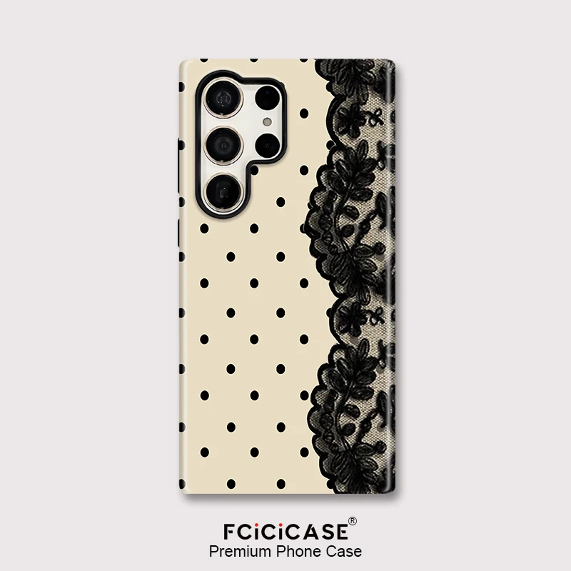 Фото Чехол Fcicicase S26 Edge Circular Dots Lace для Samsung Galaxy S23 Ultra A26 A36 A56 S24+ S25 Plus S20 FE, противоударный, с защитой от царапин №1
