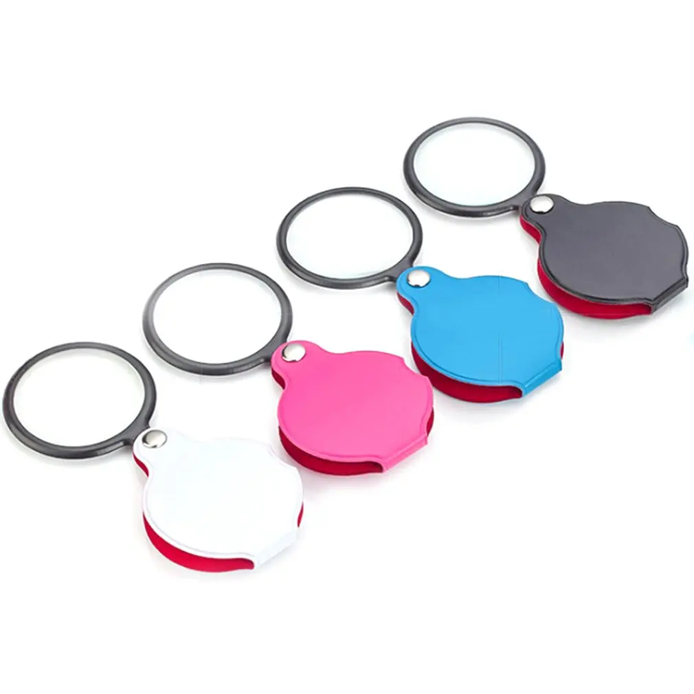 

3 шт. 6X увеличительная Карманная Лупа, оптическое стекло, объектив, складной кожаный чехол, ювелирные изделия, лупа, стекло, лупа, объектив