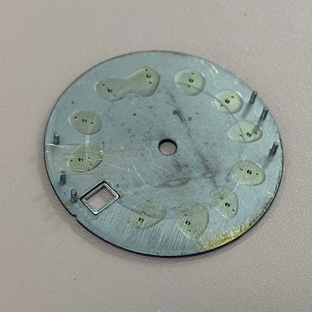 S Silver-spiked Sunray Dial 28.5mm Watch Dial Japan C3 Green Luminous Modified Literally, Suitable for NH35 Movement