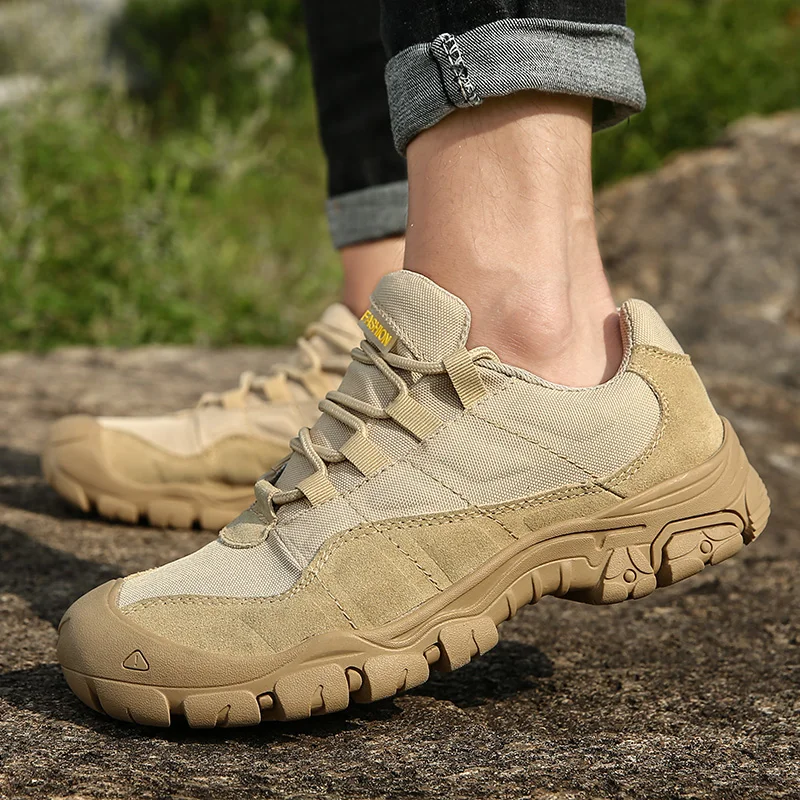 

Мужские походные туфли на открытом воздухе, водонепроницаемые дышащие тактические технические кроссовки для пустынных тренировок, нескользящая обувь для трекинга