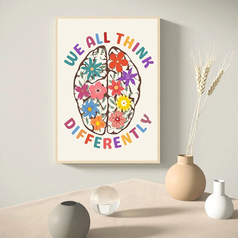Исцеляющий мозг художественный плакат мы все думаем по-разному холст живопись