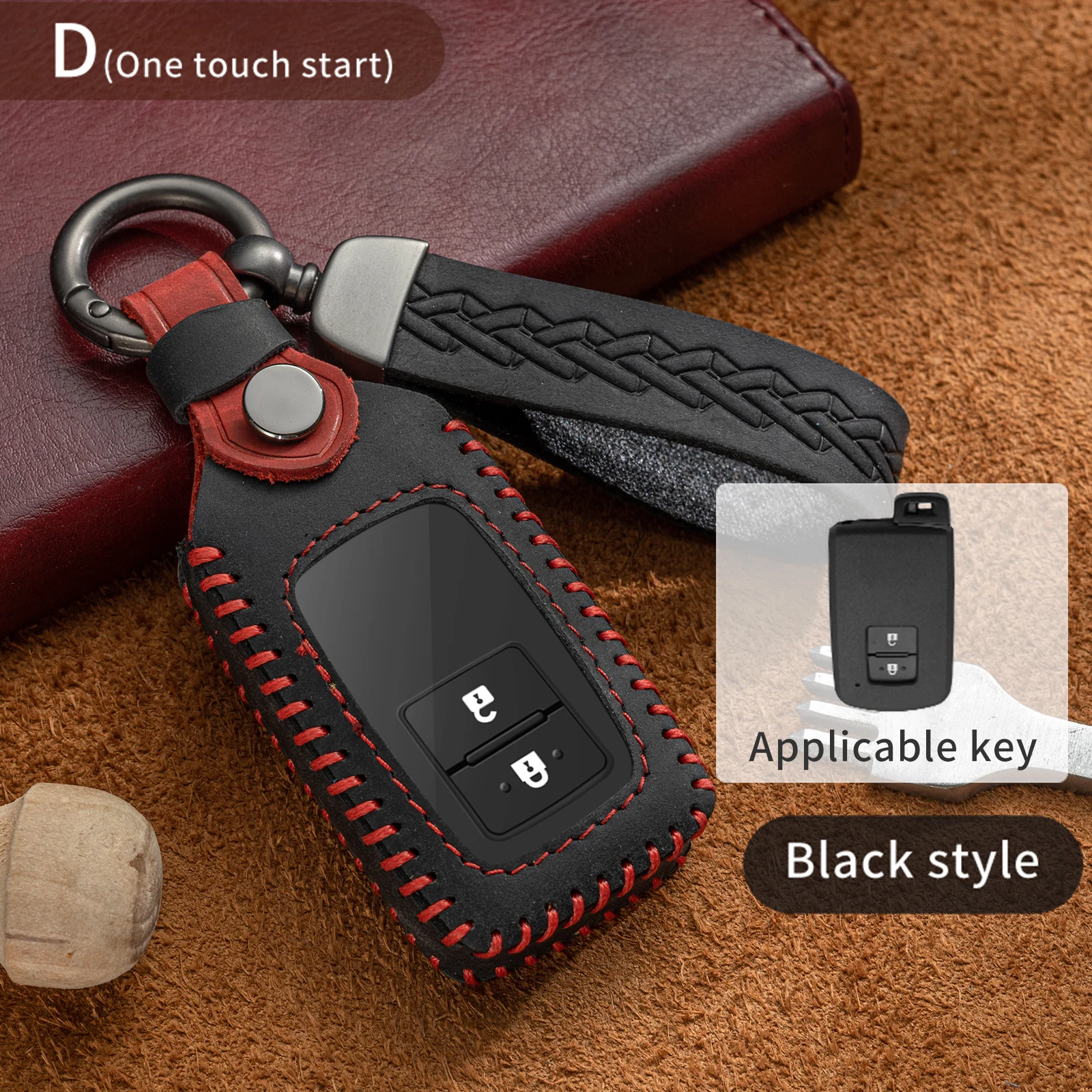 

Leather Car Key Case Cover Bag for Toyota Reiz Avalon Previa Alphard Prius Camry Corolla CHR Rav4 Prado Auris Avensis Aygo Verso