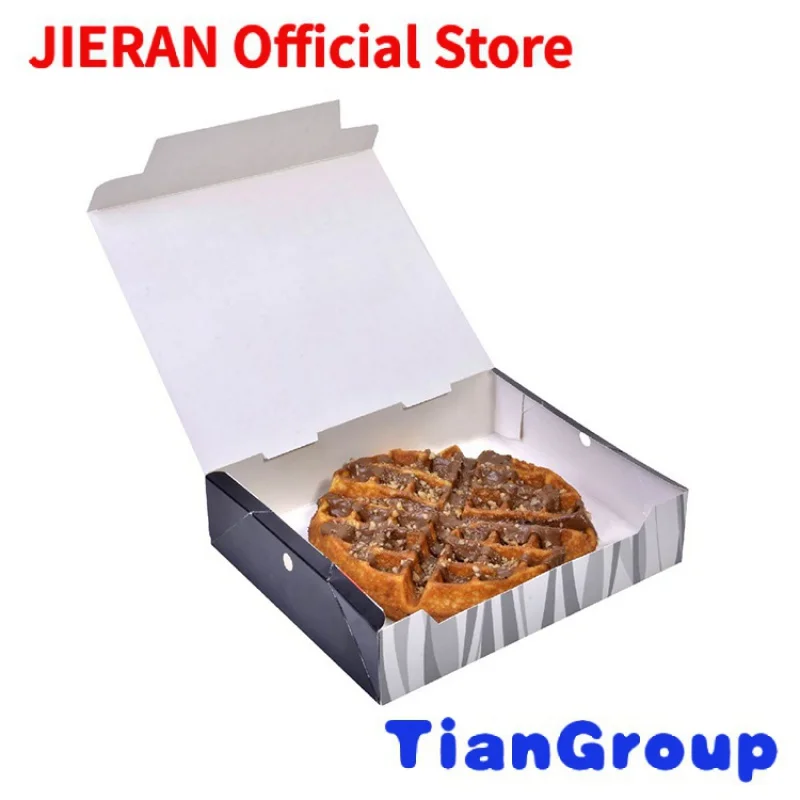 

Custom design logo printed take away waffle donut cardboard paper box wholesale paper packaging for baking food for waffle