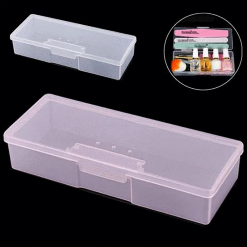 

Nail Dotting Drawing Pens Buffer Grinding Files Organizer Case Container Plastic Transparent Nail Manicure Tools Storage Box Hot
