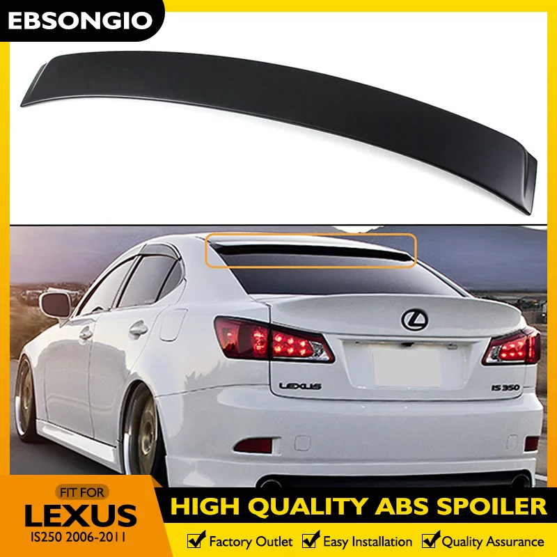 

Задний спойлер IS250 на крышу подходит для 2006-2011 Lexus is 250/350/ ISF F Sport VIP СТИЛЬ заднее окно на крыше спойлер из углеродного волокна