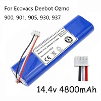 free shipping 100 new 14 4v 4800mah robot vacuum cleaner battery pack for ecovacs deebot ozmo 900 901 905 930 937