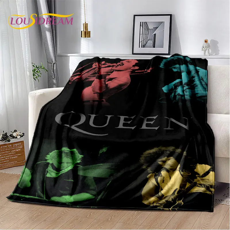 Freddie Mercury Queen-Rock-Band Soft Plush Blanket,Flannel Blanket Throw Blanket for Living Room Bedroom Bed Sofa Picnic Cover images - 6