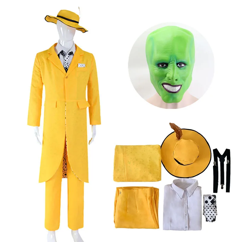 

Костюм для косплея Стэнли из аниме «Маска» для мужчин и женщин, желтый жакет, униформа для Хэллоуина, карнавала, вечеринки, сценического представления