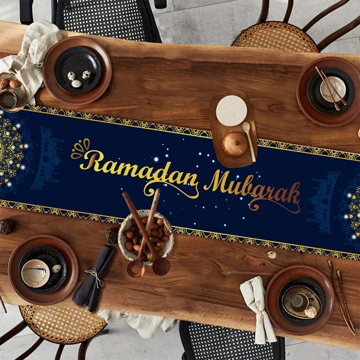 New Mubarak Tablecloth Dinner Table Runner Aid Islamic Muslim Party Supplies Ramadan Kareem Ramadan Decoration For Home 2023