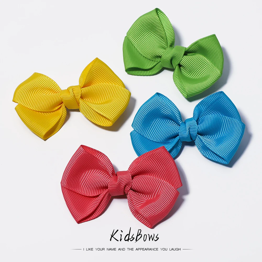 

1Piece 2.7Inches Cute Solid Color Bows Hair Clip For Kids Girls Grosgrain Ribbon Hair Clips Hairpins Headwear Hair Accessories