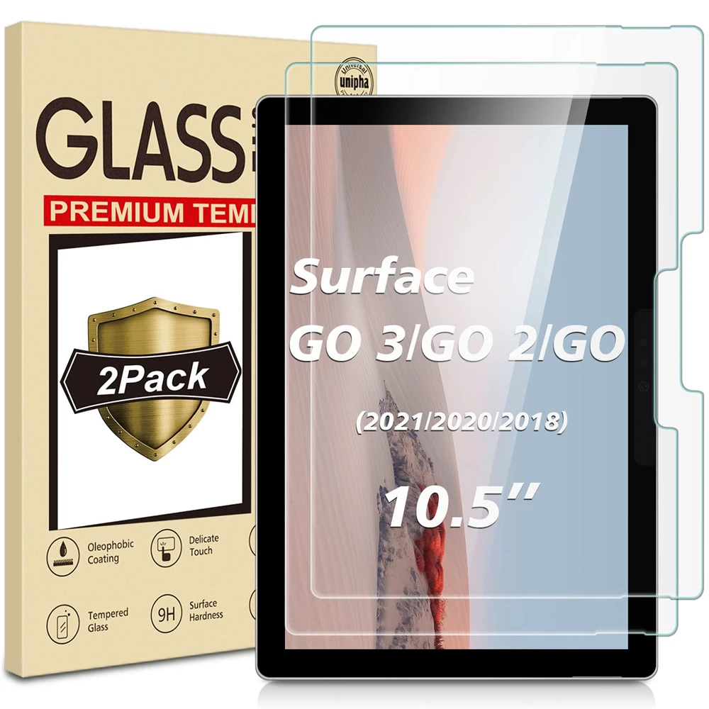 

(2 Packs) Tempered Glass For Microsoft Surface Go 1 2 3 10 10.5 2018 2020 2021 Anti-Scratch Screen Protector Tablet Film