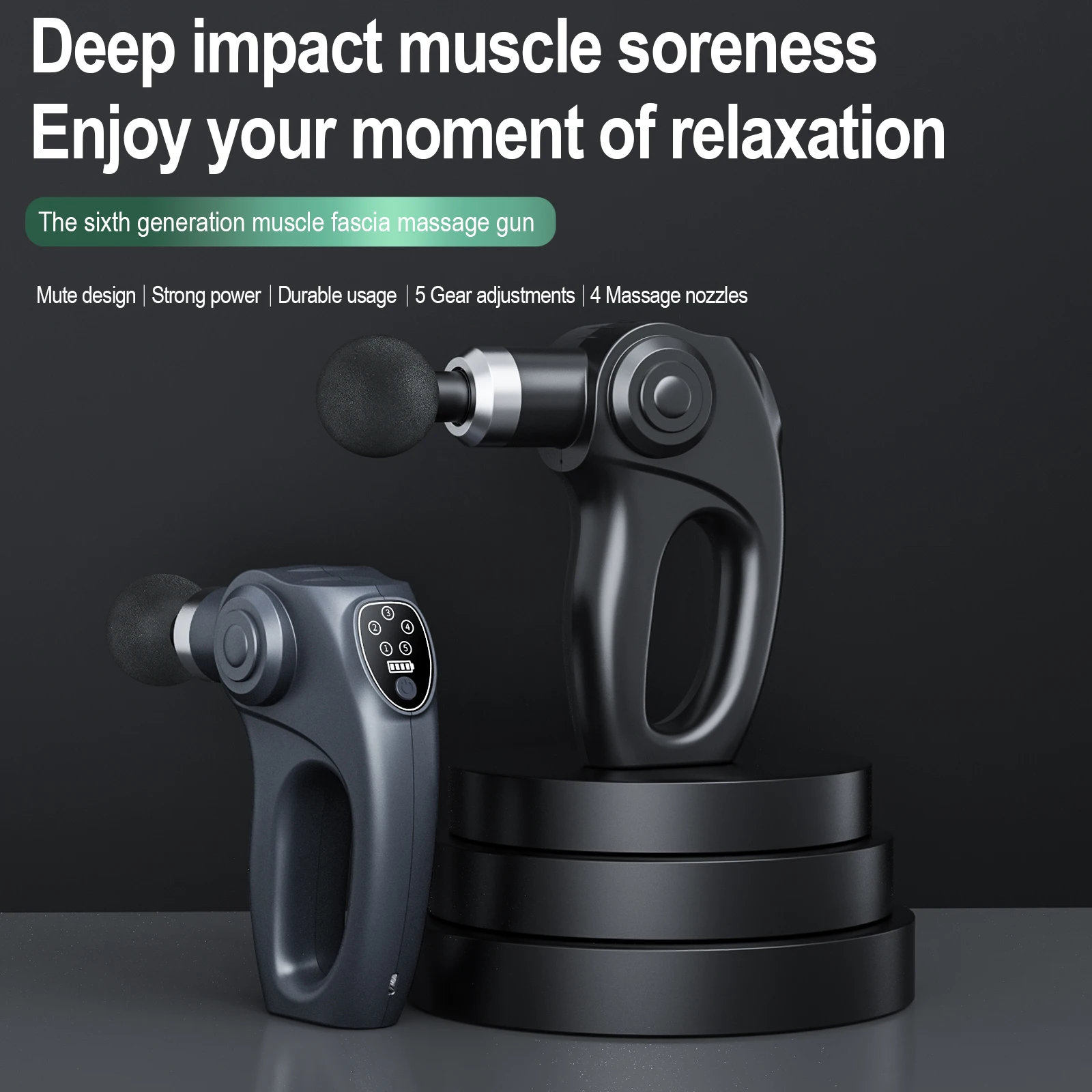 

Electric Massage Gun Level 5 Fascia Gun Whole Body Deep Tissue Neck Back Leg Muscle Exercise Massager Relaxation Pain Relief Exe