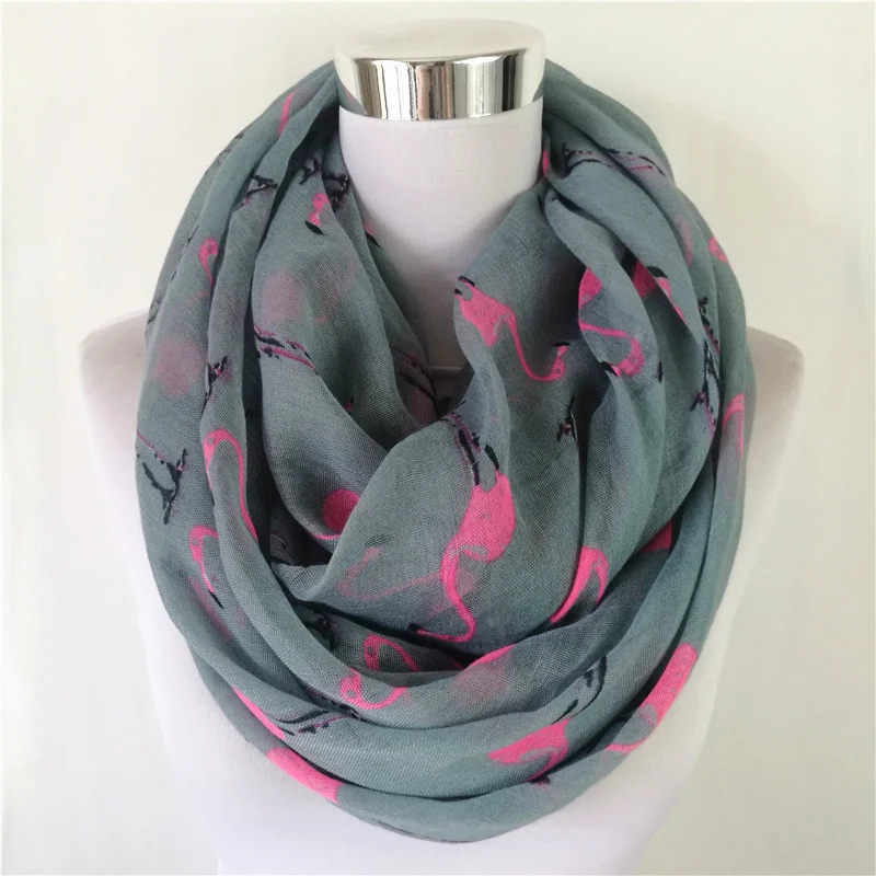 

Fashion flamingo print ring scarf bufandas invierno mujer foulard hiver femme foulard animal warm infinity scarves for women