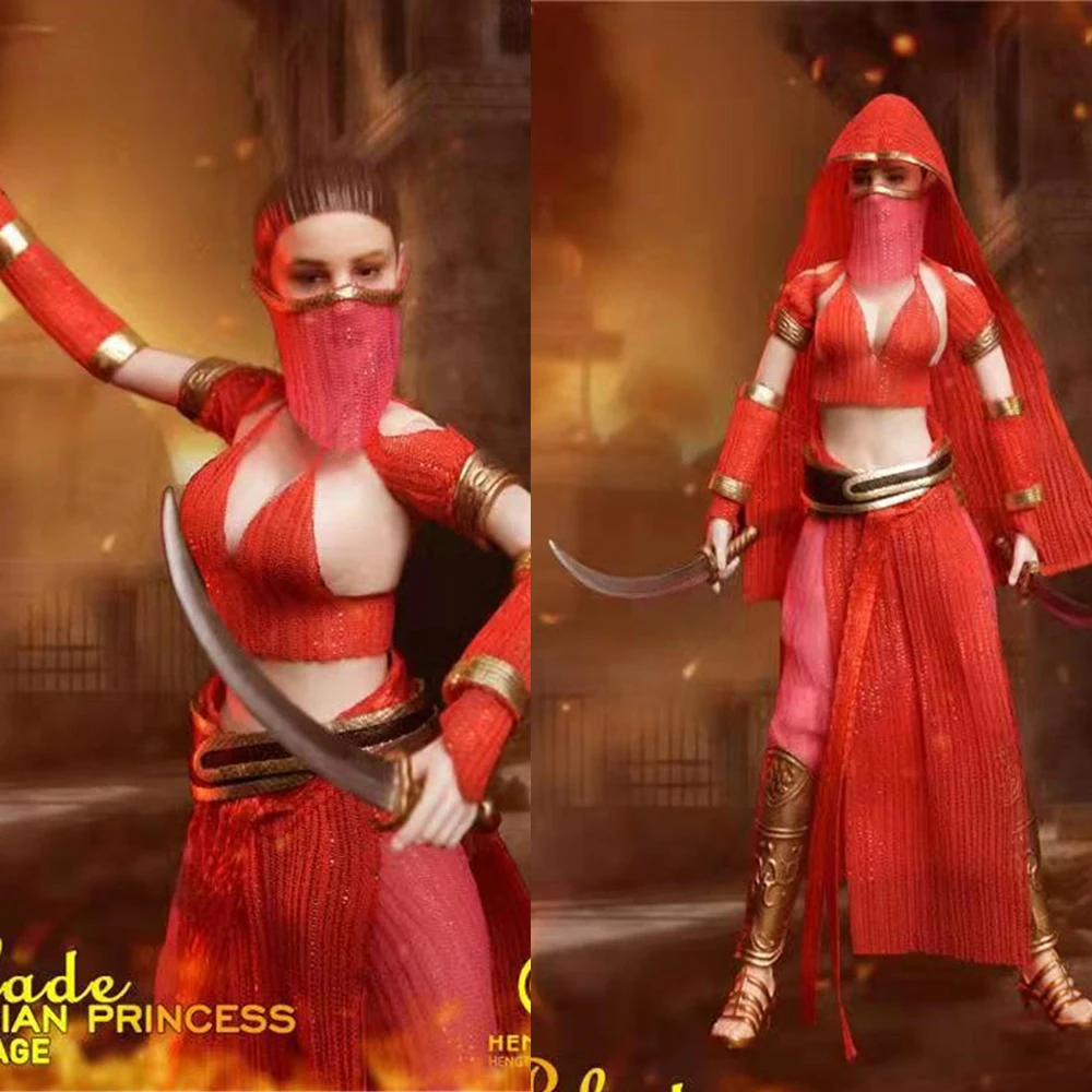 

In Stock HENG TOYS HG003 1/12 Scale Sexy Persian Princess Red Warrior Action Figure Model With Weapon Model for Fans Gifts