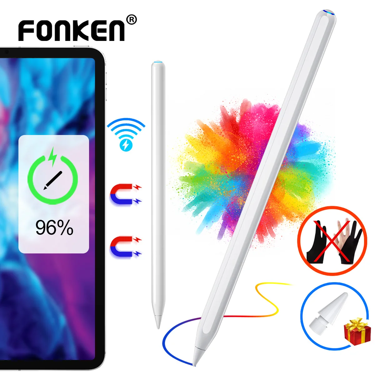 Для Apple Pencil 1 2 Новинка 2022 Наклонный стилус с подавлением пальмы магнитный