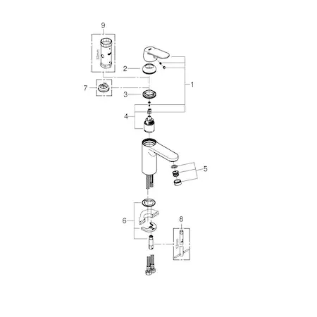 Однорычажный смеситель для раковины Grohe Eurocosmo 23327000 437879360 | Обустройство дома