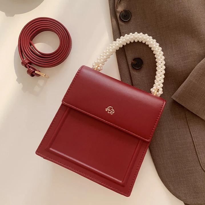 

Bride Red Wedding Bag for Women 2022 Hot Sale New Portable Small Square Bag Female Messenger Bag Fashion Handbag Brand Trend