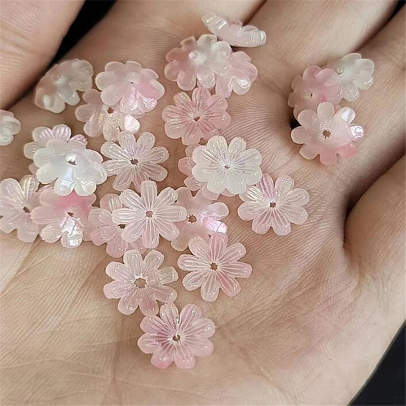 20Pcs/lot New Creative 10MM Acetic Acid Flower Beads Resin Torus Spacer Bead Connectors Diy Hairpin Jewelry Making Acessories