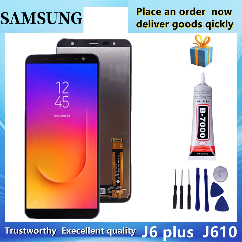 Дисплей для Samsung Galaxy J6 +, J610, J610F, J610FN, Замена ЖК-экрана для Samsung J6 Plus, экран дисплея