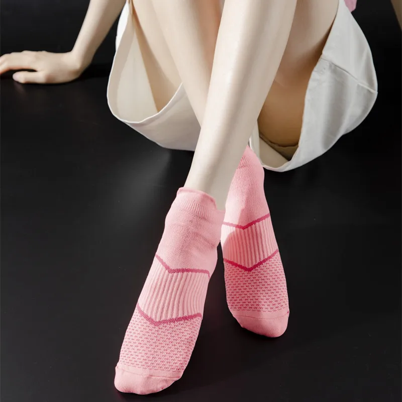 2 Pairs Professional Sports Running Socks Men's And Women's Thick Shallow Mouth Fitness Moisture Proof Deodorization Marathon