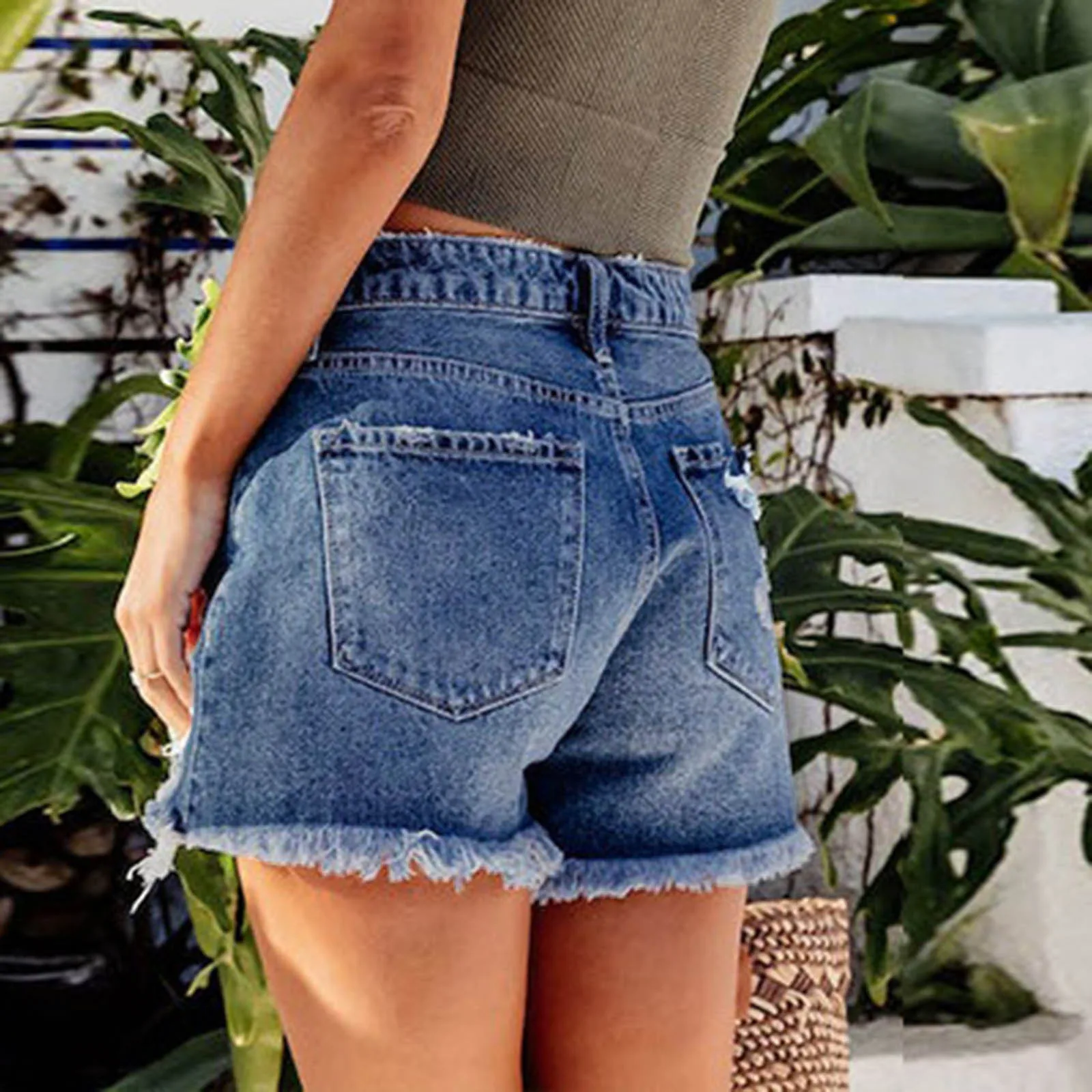 

Blue Vintage Ripped Jeans Shorts Women High Waist Denim Shorts Female Summer Chic Streetwear Stylish Sexy Hot Shorts Girls бейп