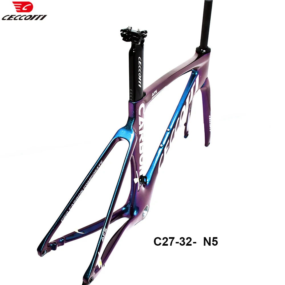 Модель CECCOTTI RF27 карбоновая велосипедная рама с лазерным логотипом и рулем T47BB
