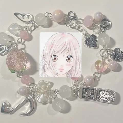 Розовый розовый цинковый сплав браслет для телефона  Y2k