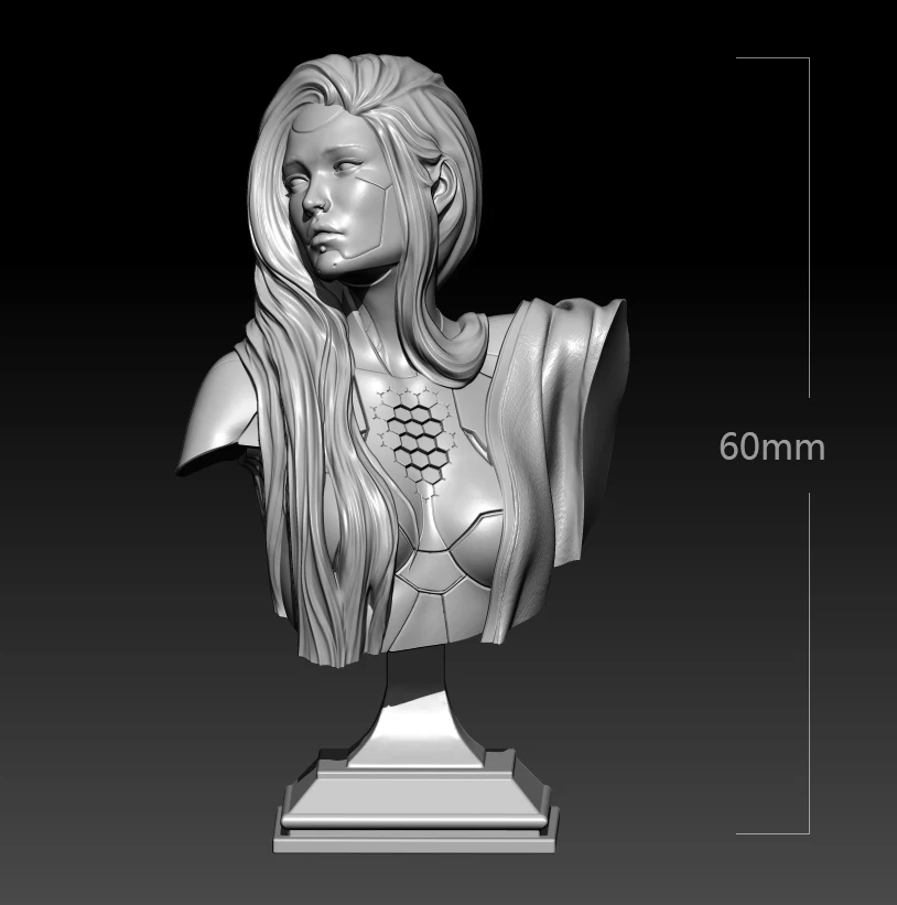 

60mm Resin Model Bust Robot Cyborg Girl Figure Sculpture Unpainted RW-541