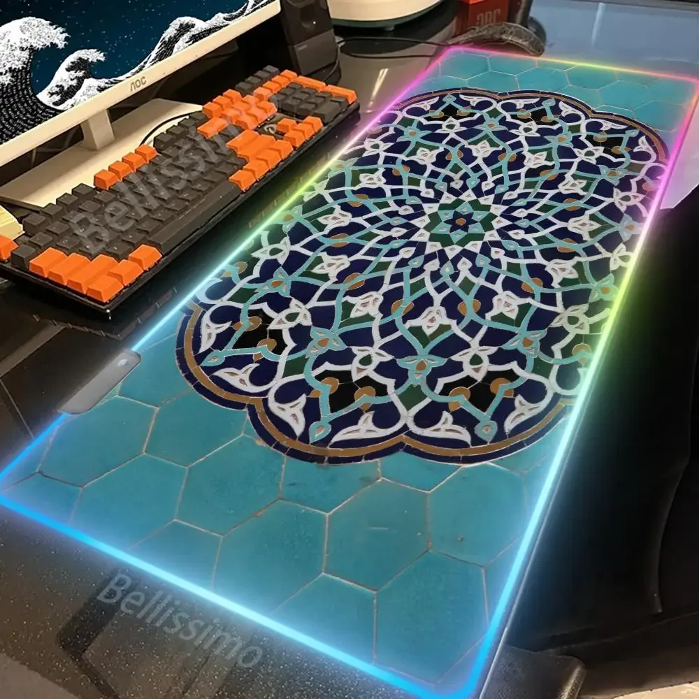 RGB Противоскользящий большой красивый персидский коврик дизайн клавиатура мышь